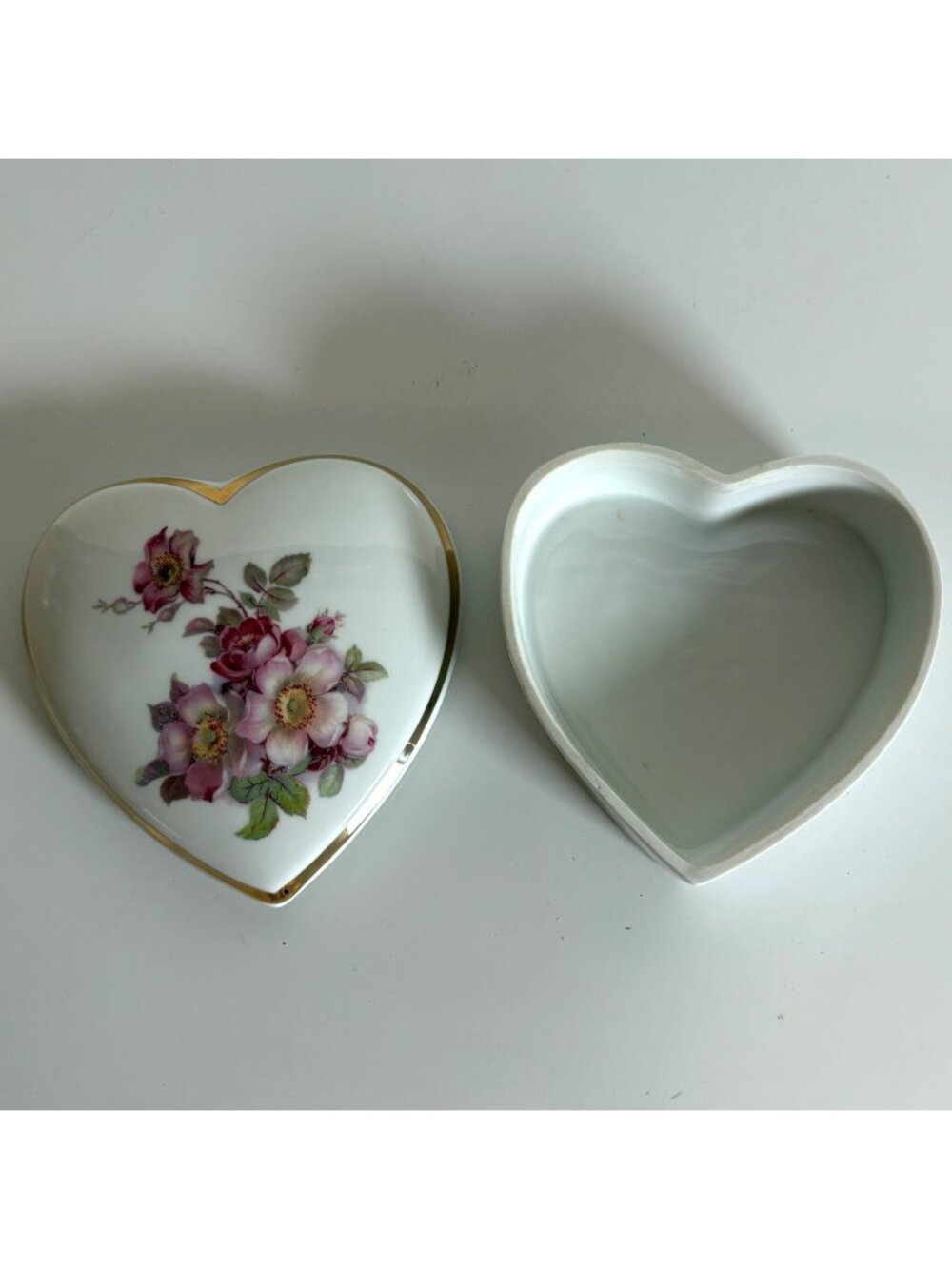 Gerold Porzellan Heart Trinket Box Porcelain Bavaria Western Germany